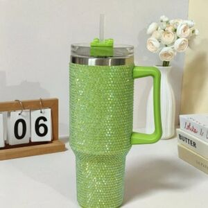 40oz Rhinestone Tumbler with Handle And Straw Pick You Color